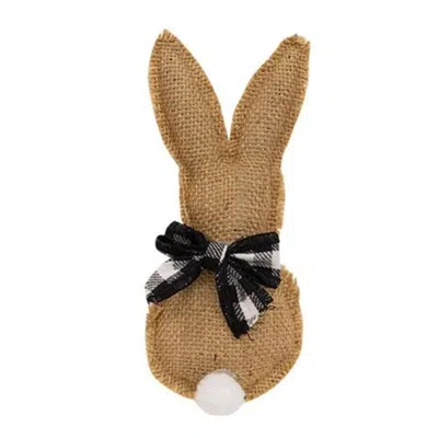Homegifo Burlap & Gingham Fabric Bunny Ornament