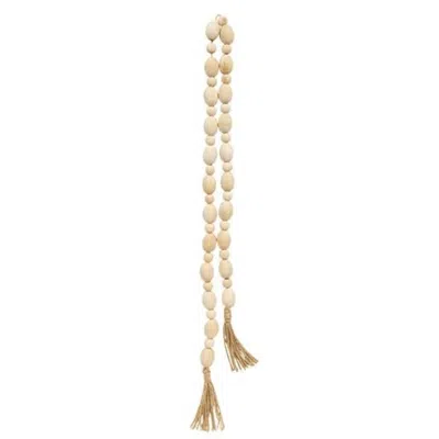 Homegifo Natural Oval Bead Garland W/tassels