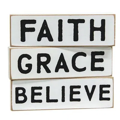 Homegifo Faith Grace Believe Skinny Block 3 Asstd.