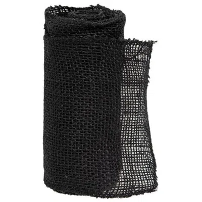 Homegifo Black Burlap Ribbon 6" X 5 Yards