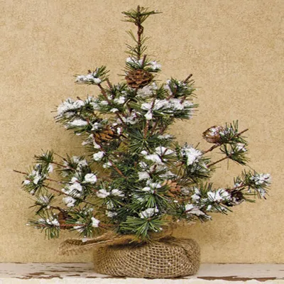 Homegifo Snowy Brush Pine Tree 12"
