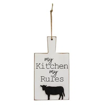 Homegifo *distressed My Kitchen My Rules Cutting Board Ornament