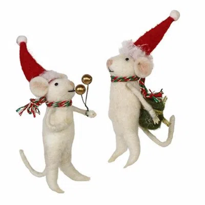 Homegifo Felted Mouse Ornament 2 Asstd.