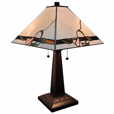 Homezia 22" Dark Brown Metal Two Light Candlestick Table Lamp With Ivory Shade
