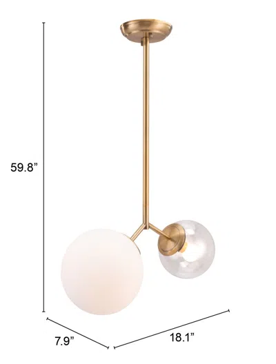Homezia Gold Shaded Two Light Metal Dimmable Ceiling Light With White Shades