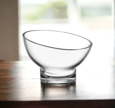 Homezia 7" Clear Mouth Blown Slant Edge Glass Candy Bowl In Multi