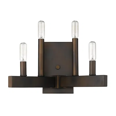 Homezia Four Light Bronze Metal Vintage Wall Sconce