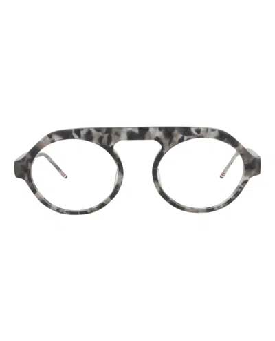 Thom Browne Round-frame Acetate Optical Frames In Grey