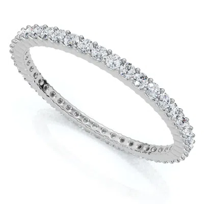 Pompeii3 3/4ct Diamond Eternity Ring 14k Gold Or Platinum Wedding Band Lab Grown In Silver