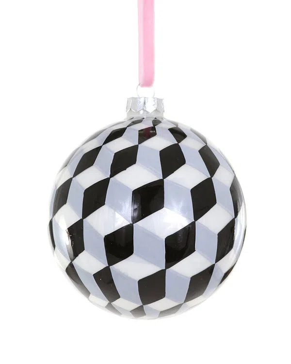 Cody Foster & Co. Tumbling Block Bauble Black Medium Ornament - Thumbnail 3