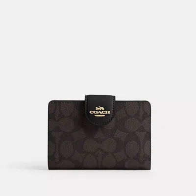 Coach Outlet Medium Corner Zip Wallet In Signature Canvas In Multi
