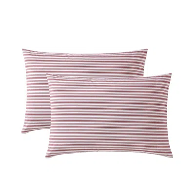 Nautica Coleridge Striped Red Standard Sham Pillowcase