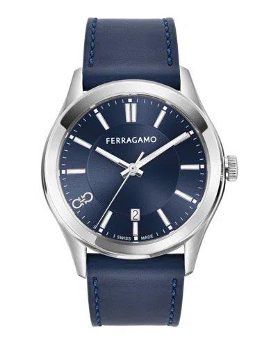 Ferragamo Classic Leather Watch Man Wrist Watch Silver Size Onesize Stainless Steel In Silver