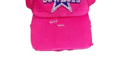 South Texas Treasures Distressed Dallas Cowboys Truckers Cap In Hot Pink In Pink