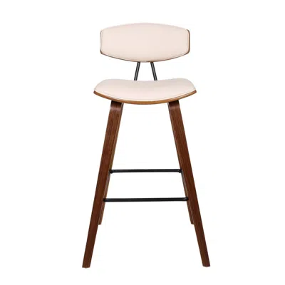 Furnizzeme 28.5 Inches Contoured Seat Leatherette Barstool, Cream