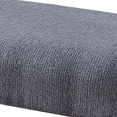 Furnizzeme Rectangular Fabric Counter Height Bench With Padded Seat, Brown And Blue