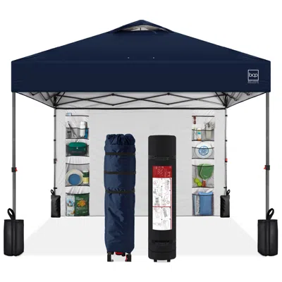 Best Choice Products 10x10ft Easy Setup Pop Up Canopy, Portable Tent W/ Side Wall, 1-button Push, Case