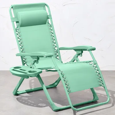 Best Choice Products Monochromatic Zero Gravity Chair, Folding Patio Recliner W/side Tray, Headrest