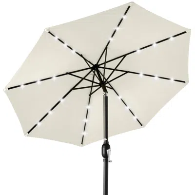Best Choice Products 10ft Solar Led Lighted Patio Umbrella W/ Tilt Adjustment, Uv-resistant Fabric