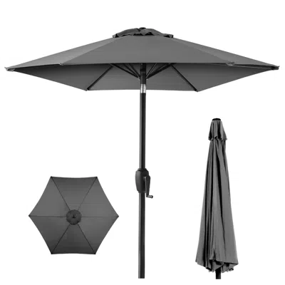Best Choice Products 7.5ft Heavy-duty Outdoor Market Patio Umbrella W/ Push Button Tilt, Easy Crank