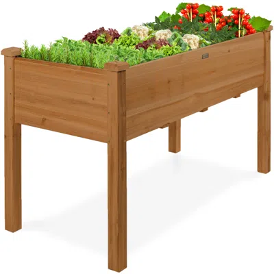 Best Choice Products Best Choice Product 48x24x30in Raised Garden Bed, Elevated Wooden Planter For Yard W/ Foot Caps, Bed
