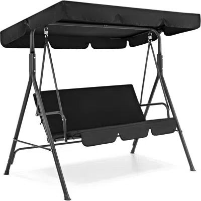Best Choice Products 2-person Outdoor Large Convertible Canopy Swing Glider Lounge Chair W/ Removable Cushions