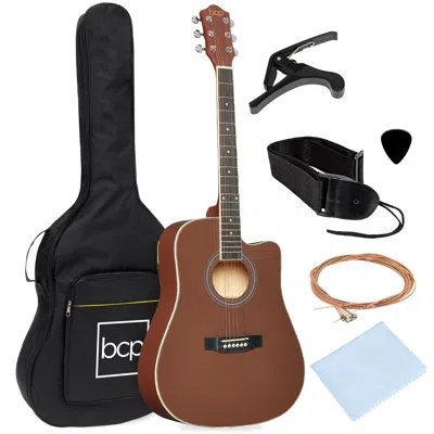 Best Choice Products 41in Full Size Beginner Acoustic Guitar Set With Case, Strap, Capo, Strings