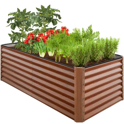 Best Choice Products 6x3x2ft Outdoor Metal Raised Garden Bed,rectangle-charcoal