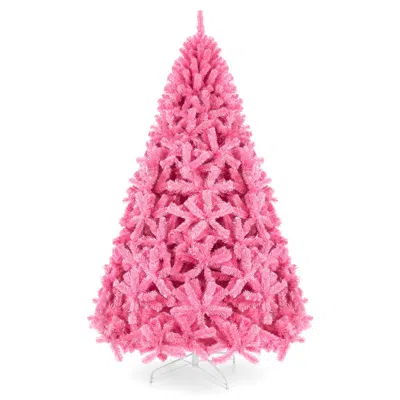 Best Choice Products Artificial Pink Christmas Full Tree Festive Holiday Decoration W/ Stand