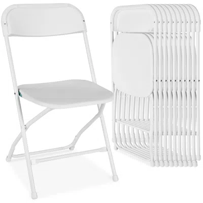 Best Choice Products Set Of 10 Folding Stacking Plastic Chairs W/ Non-slip Feet, 350lb Capacity