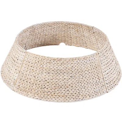 Best Choice Products 36in Woven Hyacinth Christmas Tree Collar, Tree Skirt Accessory W/ Cord Cut-out