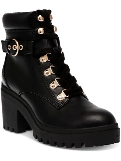 Shop Wild Pair Bridgitt Womens Faux Leather Round Toe Combat & Lace-up Boots In Multi