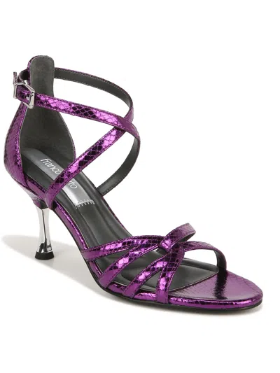 Franco Sarto Rika Womens Faux Leather Ankle Strap Heels In Multi