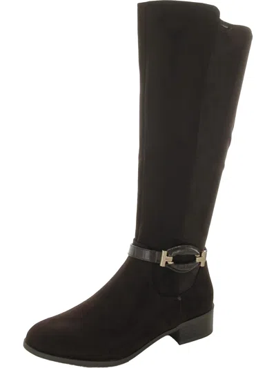 Karen Scott Stanell Womens Faux Suede Round Toe Knee-high Boots In Multi