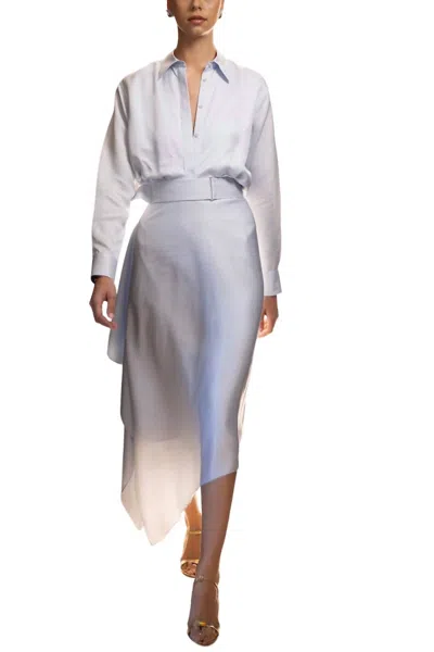 Brandon Maxwell Margot Shirtdress In Pale Blue In Blue