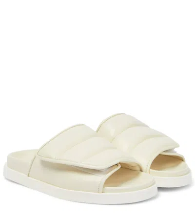 Gia Borghini Women's Gia 3 Padded Leather Slides In Ivory In White