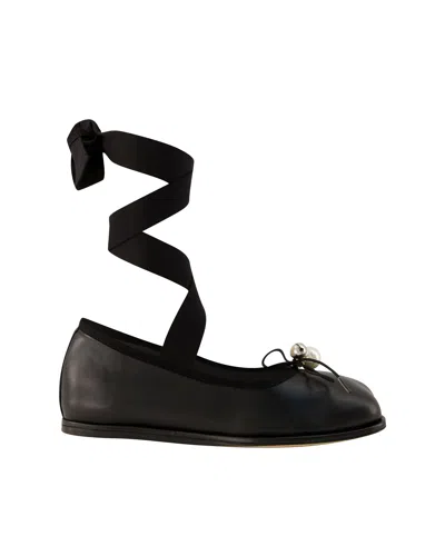 Simone Rocha Heart Toe Ballerinas - Leather - Black In Black