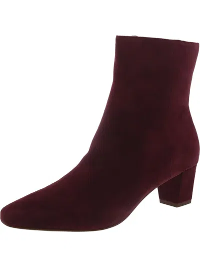 Ralph Lauren Willa Womens Leather Ankle Boots In Red