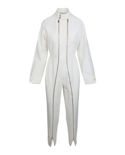 Stella Mccartney Alma All-in-one Linen-blend Jumpsuit In Beige