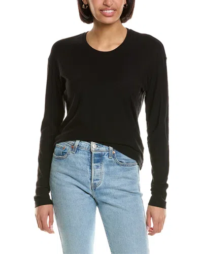 James Perse Cropped Sport T-shirt In Black