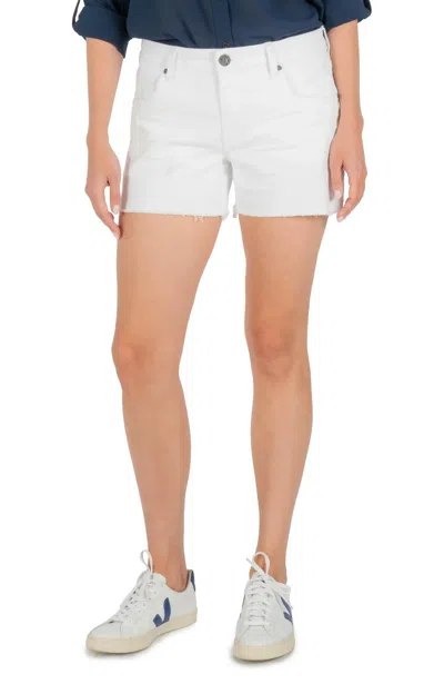 KUT FROM THE KLOTH JANE HIGH RISE SHORTS IN OPTIC WHITE 