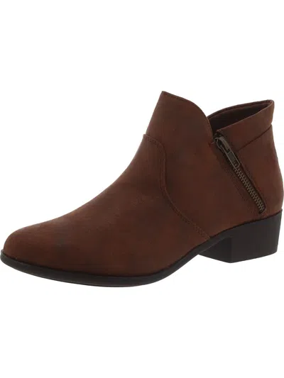 SUN + STONE ADELINE WOMENS BLOCK HEEL ALMOND TOE ANKLE BOOTS 