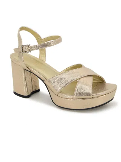 Kenneth Cole Reaction Reeva Platform Womens Criss-cross Front Buckle Ankle Strap In Multi