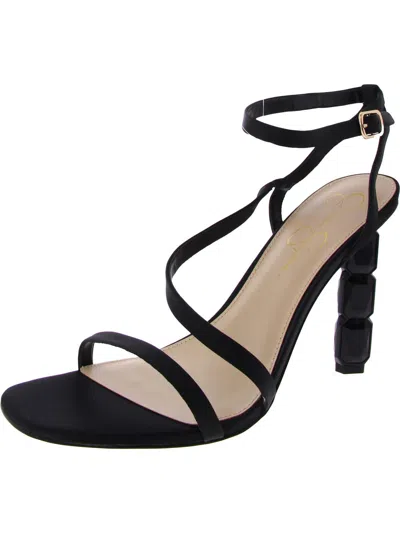 Jessica Simpson Jety Womens Satin Ankle Strap Slingback Sandals In Multi