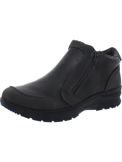 Easy Works By Easy Street Jovi Womens Double Zipper Ankle Boots In Grey