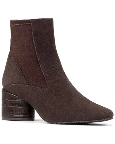 Donald Pliner Block Heel Leather Bootie In Brown