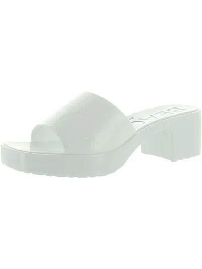 Beach By Matisse Wade Womens Slip On Open Toe Slide Sandals In White
