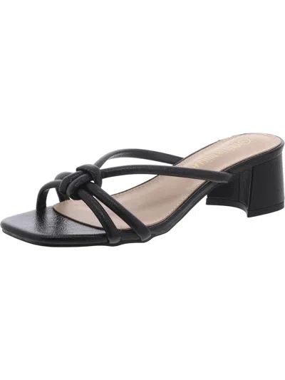 Shop Olivia Miller Womens Faux Leather Square Toe Block Heel In Black