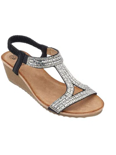 Gc Shoes Coretta Rhinestone Wedge Sandal In Black