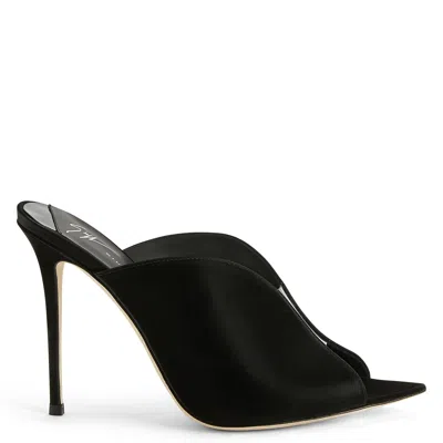 Giuseppe Zanotti Intriigo Muse 105mm Pointed Leather Mules In Black